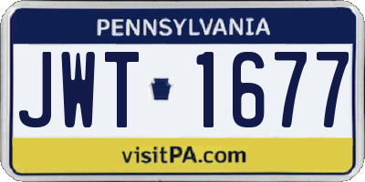 PA license plate JWT1677