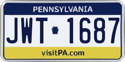 PA license plate JWT1687