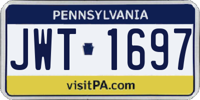 PA license plate JWT1697