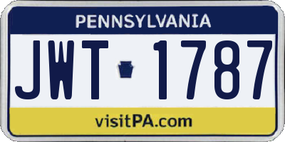 PA license plate JWT1787