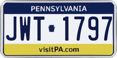 PA license plate JWT1797