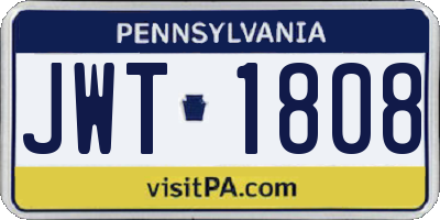 PA license plate JWT1808