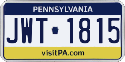 PA license plate JWT1815