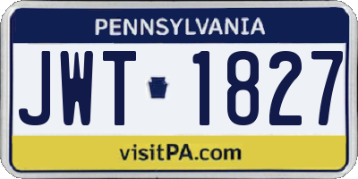 PA license plate JWT1827