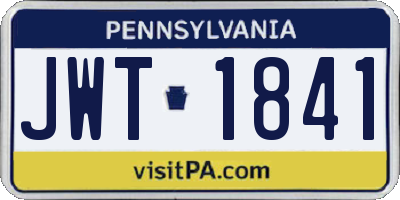 PA license plate JWT1841