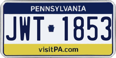 PA license plate JWT1853