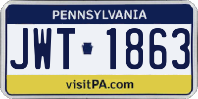 PA license plate JWT1863