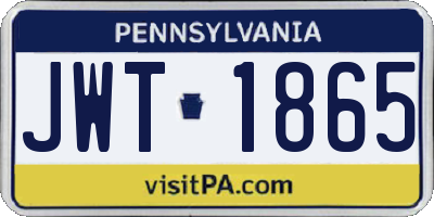 PA license plate JWT1865
