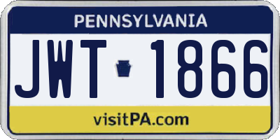 PA license plate JWT1866