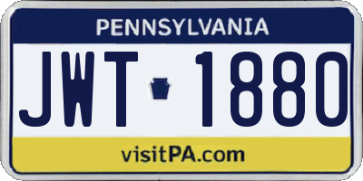 PA license plate JWT1880