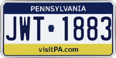 PA license plate JWT1883