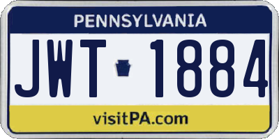 PA license plate JWT1884