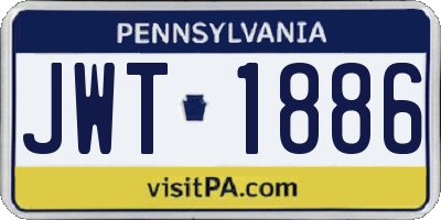 PA license plate JWT1886