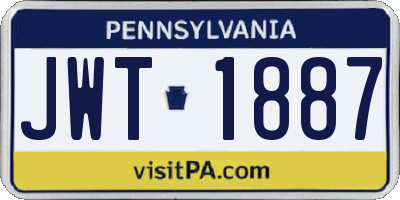 PA license plate JWT1887
