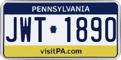 PA license plate JWT1890