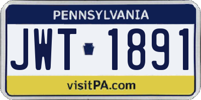 PA license plate JWT1891