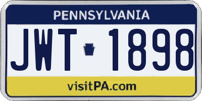 PA license plate JWT1898