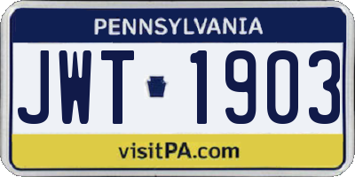 PA license plate JWT1903