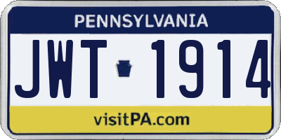 PA license plate JWT1914