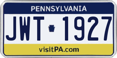 PA license plate JWT1927