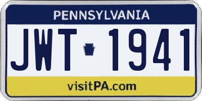 PA license plate JWT1941