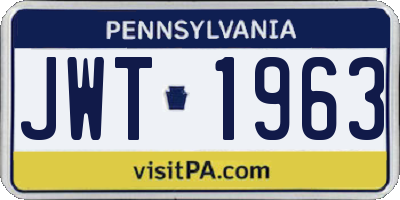 PA license plate JWT1963