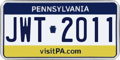 PA license plate JWT2011