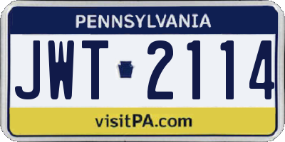 PA license plate JWT2114