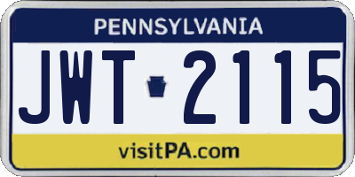 PA license plate JWT2115