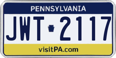 PA license plate JWT2117