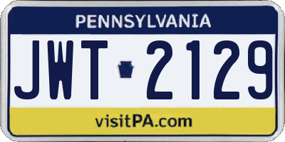 PA license plate JWT2129
