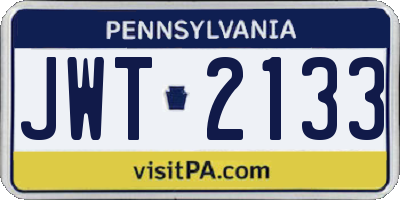 PA license plate JWT2133