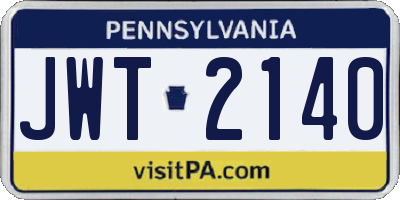 PA license plate JWT2140