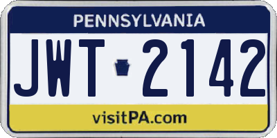 PA license plate JWT2142