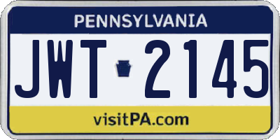 PA license plate JWT2145