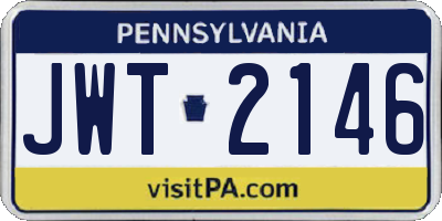 PA license plate JWT2146