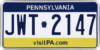 PA license plate JWT2147