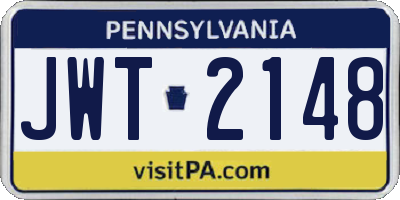 PA license plate JWT2148