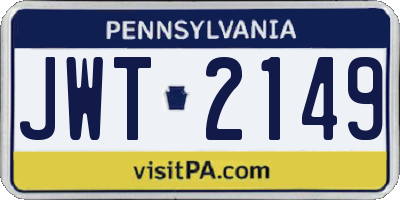 PA license plate JWT2149