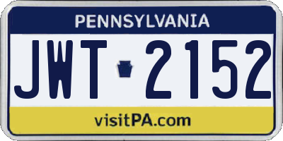 PA license plate JWT2152