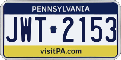 PA license plate JWT2153