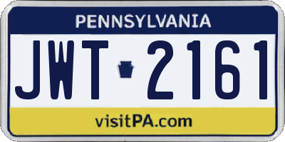 PA license plate JWT2161