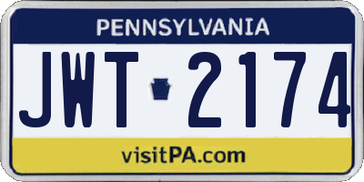 PA license plate JWT2174