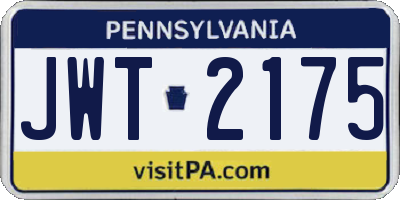 PA license plate JWT2175