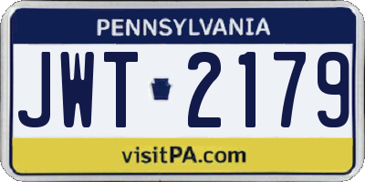 PA license plate JWT2179