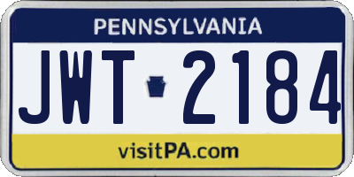 PA license plate JWT2184