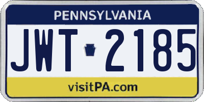 PA license plate JWT2185
