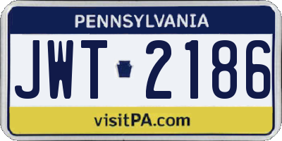 PA license plate JWT2186