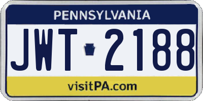 PA license plate JWT2188