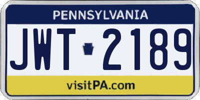 PA license plate JWT2189